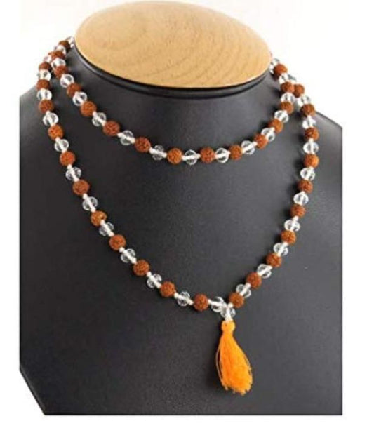 Natural Sphatic Rudraksha Mala