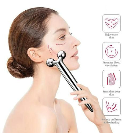 Mini Long 3D Shape 360 Rotate Face Massage Roller