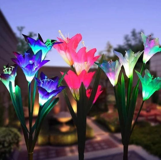 Solar Powered Flower Lights with Lily Flower