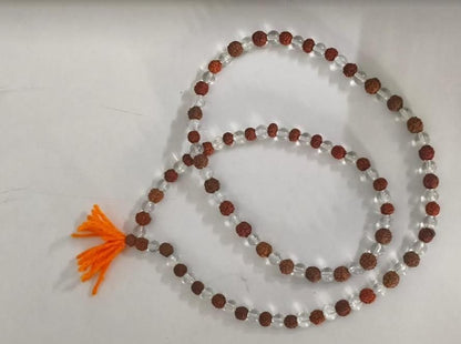 Natural Sphatic Rudraksha Mala