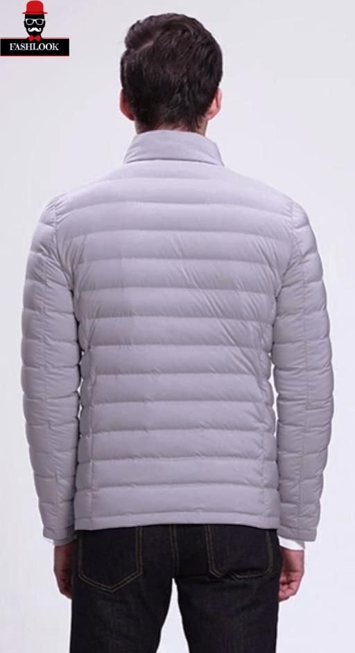 Men's Solid Polyester Puffer Jacket