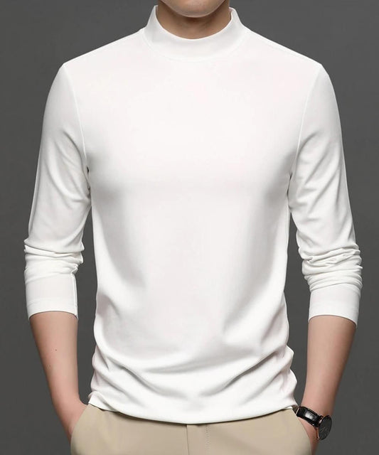 Polyester Solid Full Sleeves Mens Round Neck T-Shirt