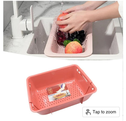 Plastic Sink Drain Basket Vegetable Fruit Holder Storage Rack