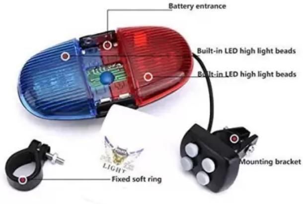 Police Sound Bike LED Light Kids Electronic Horn Siren