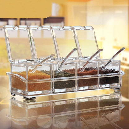 4 Piece Spice, Masala Storage Organizer Rack Holder