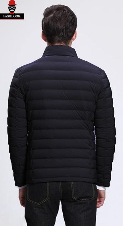 Men's Solid Polyester Puffer Jacket