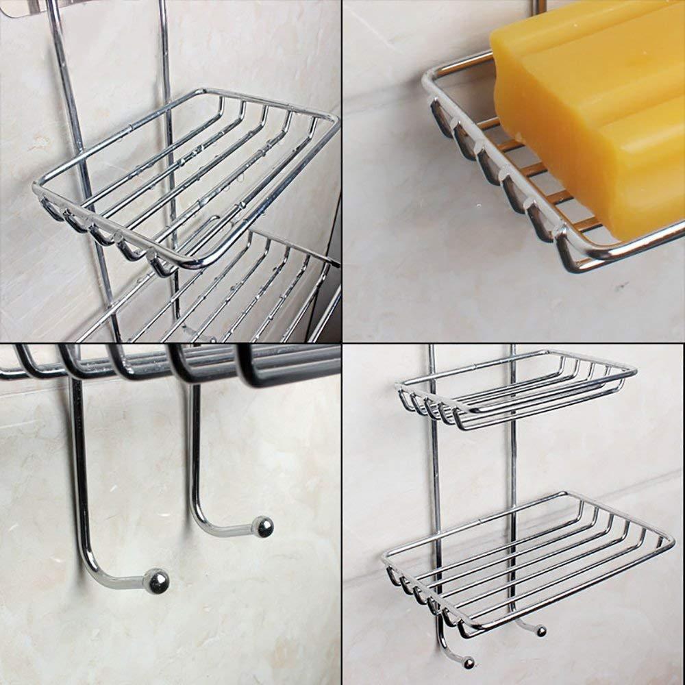 Double Layer Stainless Steel Soap Dish Storage Organizer