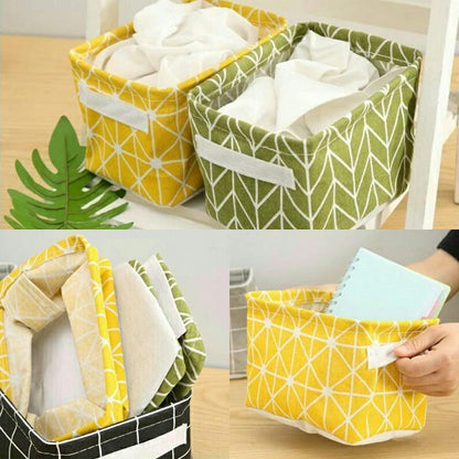 Canvas Fabric Basket with Handle