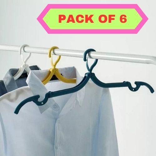 Foldable Portable Clothes Hangers(6pcs Black)