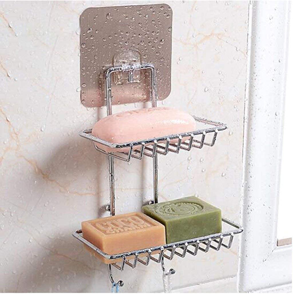 Double Layer Stainless Steel Soap Dish Storage Organizer